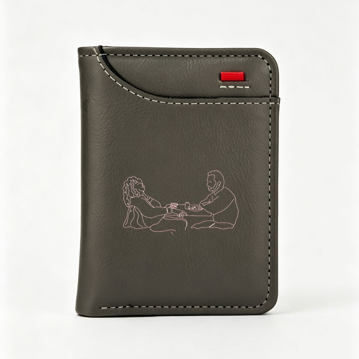 Couple Sharing a Meal at a Table - Vertical Style Wallet
