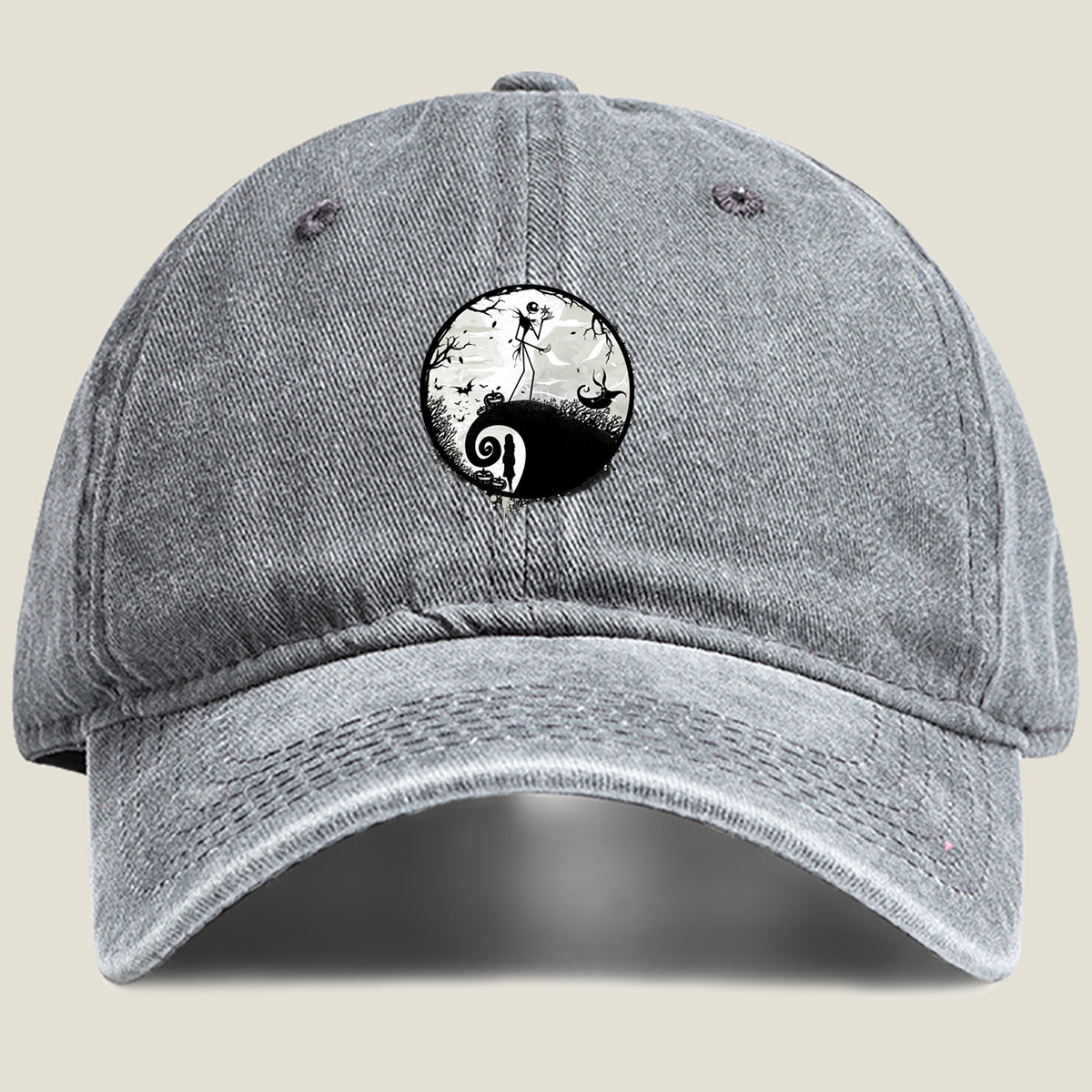 The Nightmare Before Christmas: Jack Skellington and Sally - Washed Denim - Baseball Cap