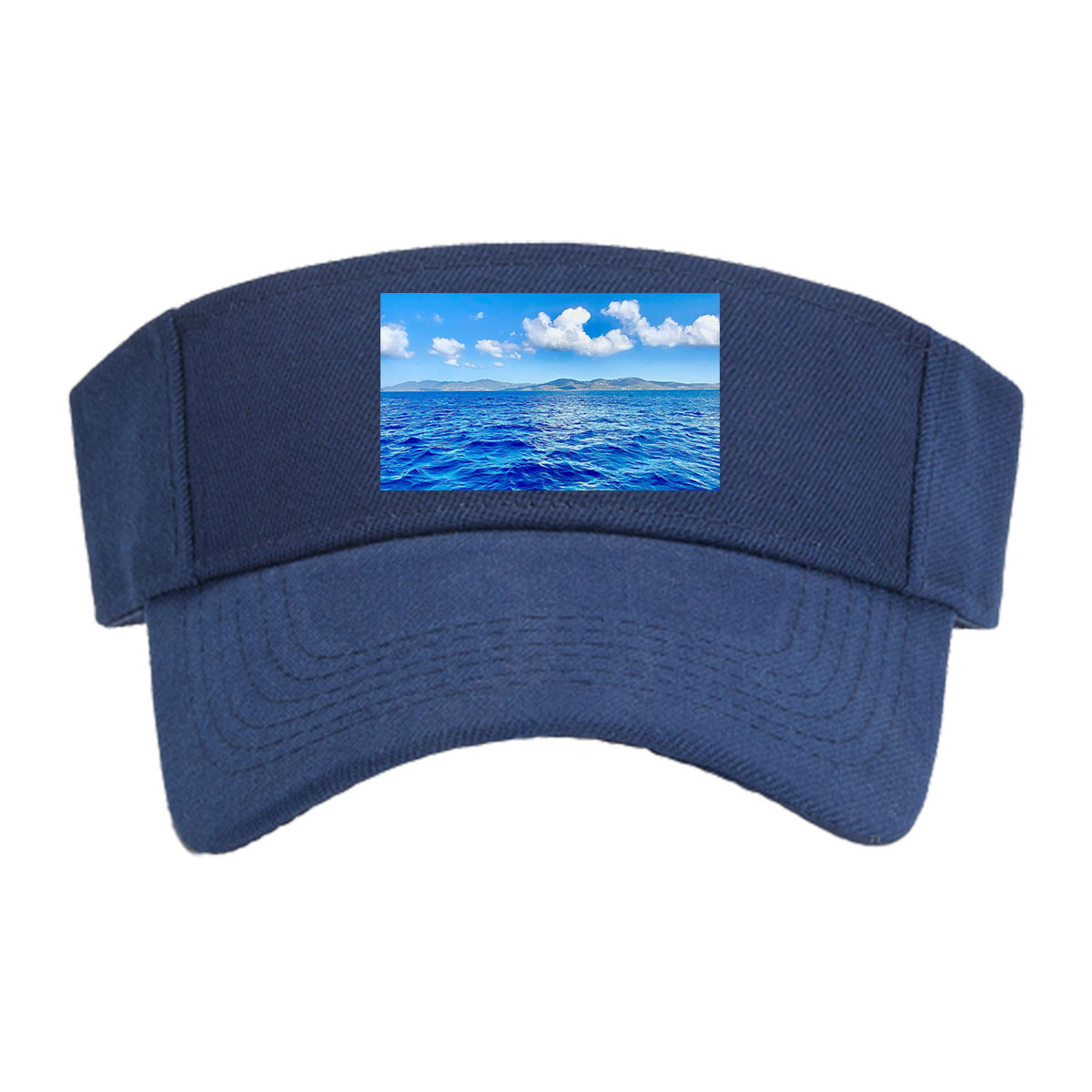Azure Sea Under Blue Sky with White Clouds -  Visor cap