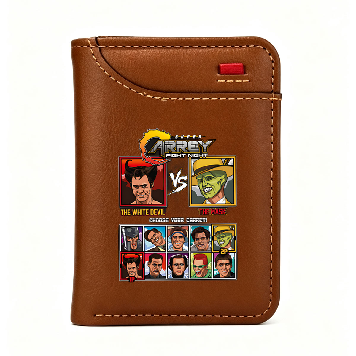 Super Carrey Fight Night: The White Devil vs The Mask - Choose Your Carrey! - Vertical Style Wallet