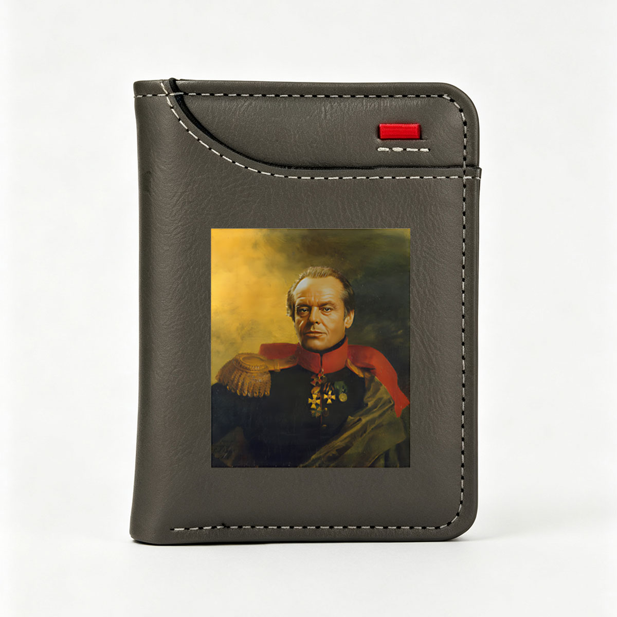 Portrait of a Distinguished Military Officer in Formal Uniform with Medals - Vertical Style Wallet