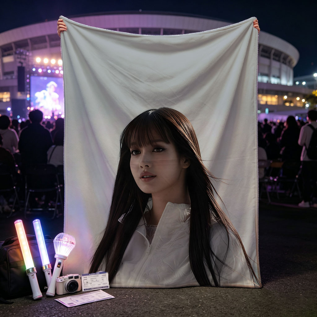 Lisa Blackpink Beach Portrait in White Outfit - Blankets