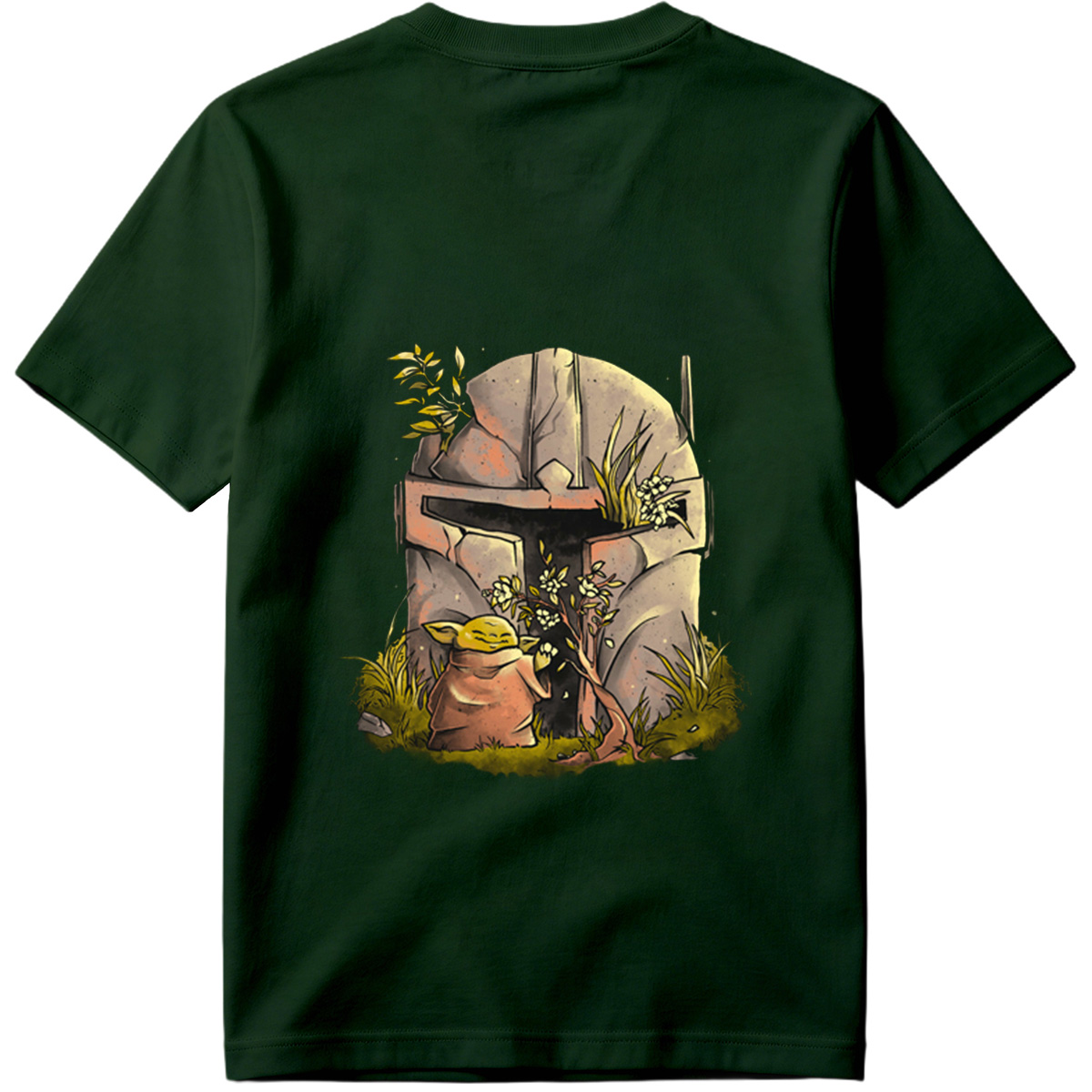 Yoda and Mandalorian Helmet Garden - Tee