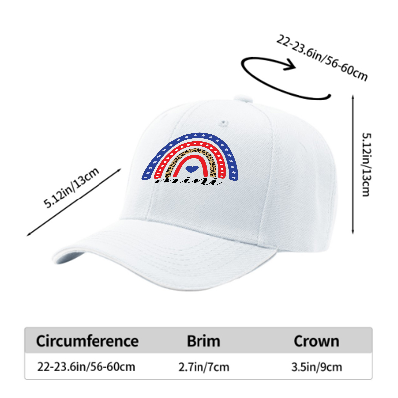 Unisex Classic Sandwich Hat with Patriotic Rainbow Leopard Print Design | Casual Outdoor Sun Protection Cap for Adults and Teens | Perfect for Beach, Travel, and Daily Wear