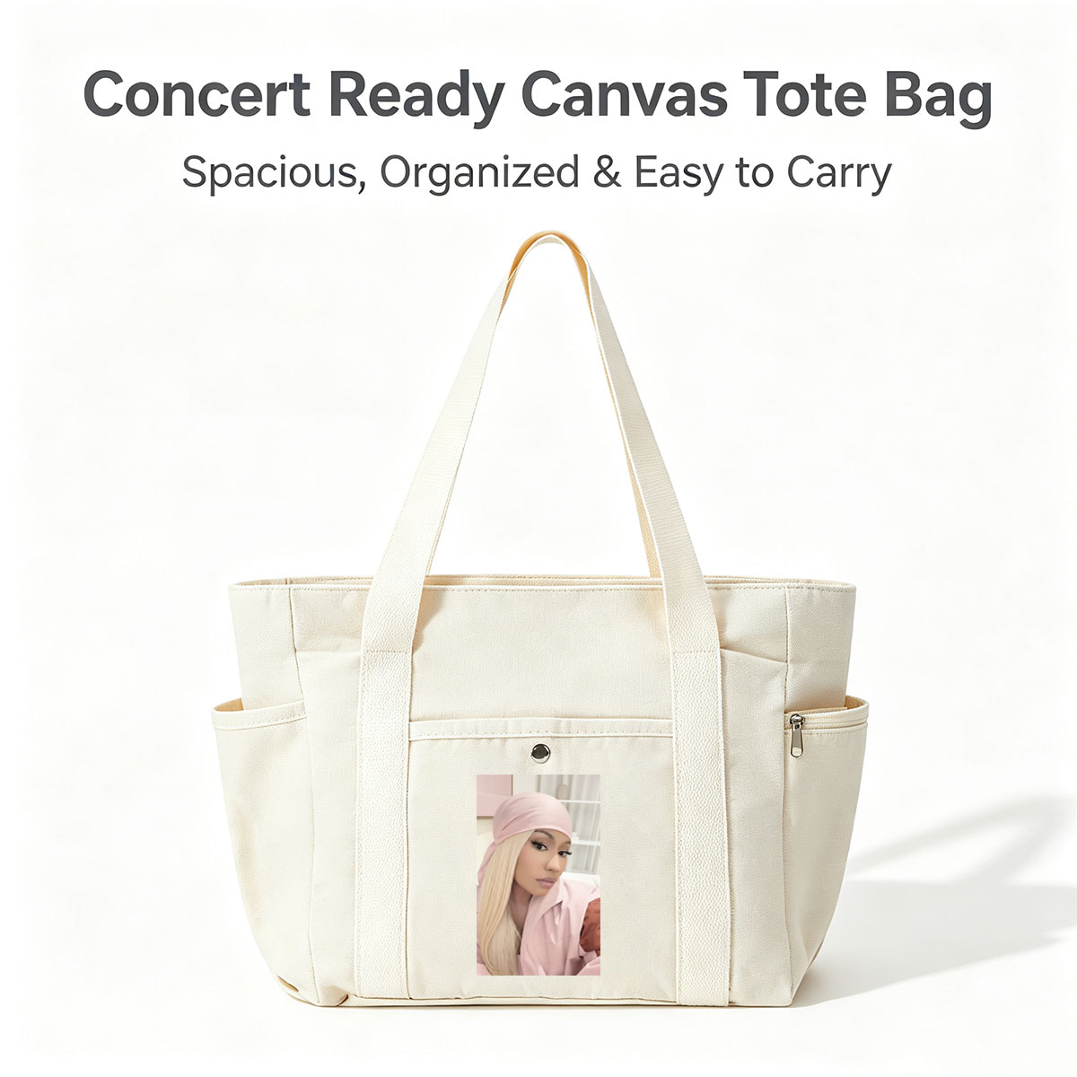 Cardi B in Pink Headwrap and Matching Outfit, Stylish and Elegant Portrait - Multi-pocket bags