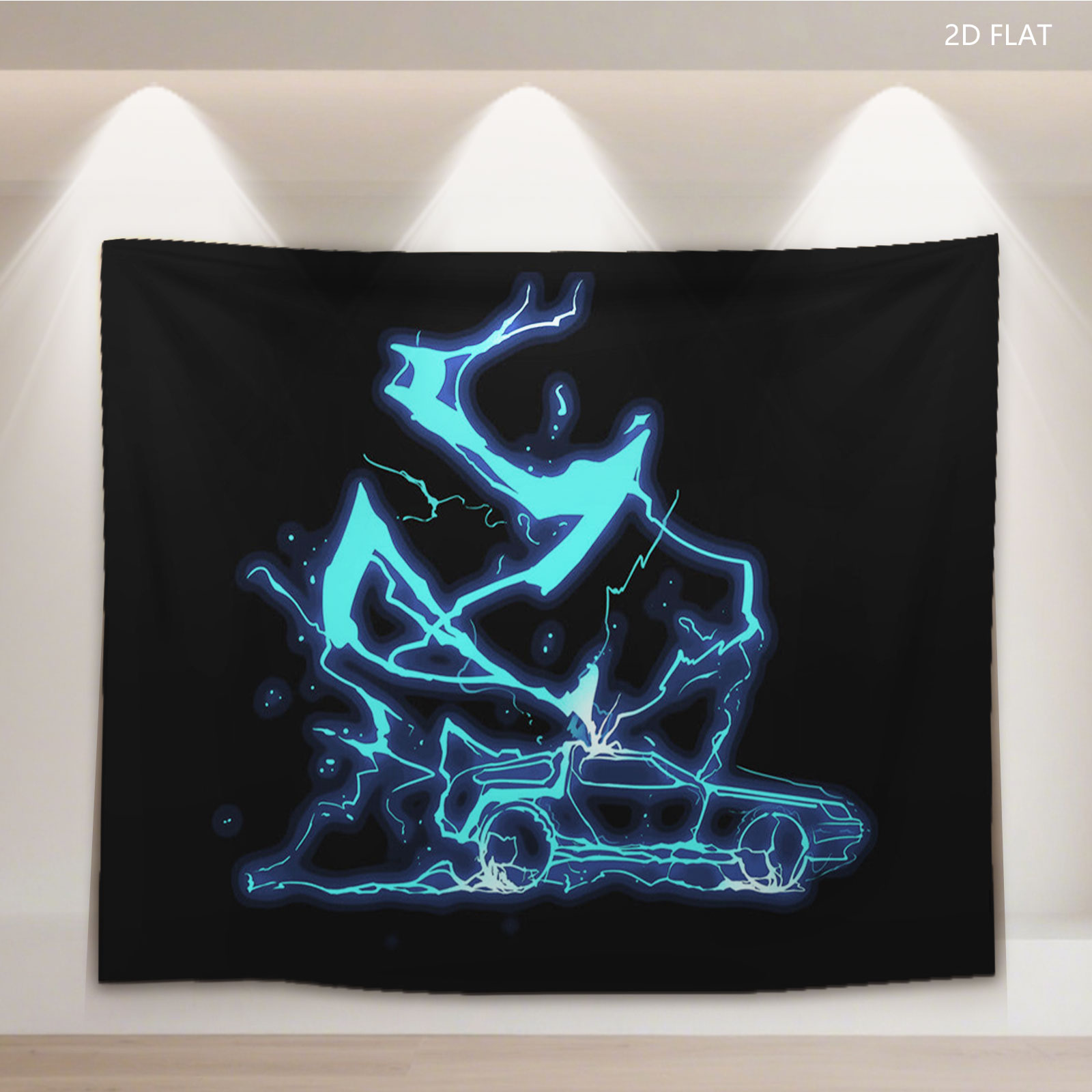 Electric Dragon and Car Fusion Art - Tapestry
