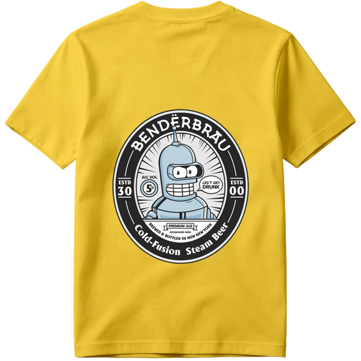 Bender Brau: Cold-Fusion Steam Beer Featuring Bender from Futurama - Tee