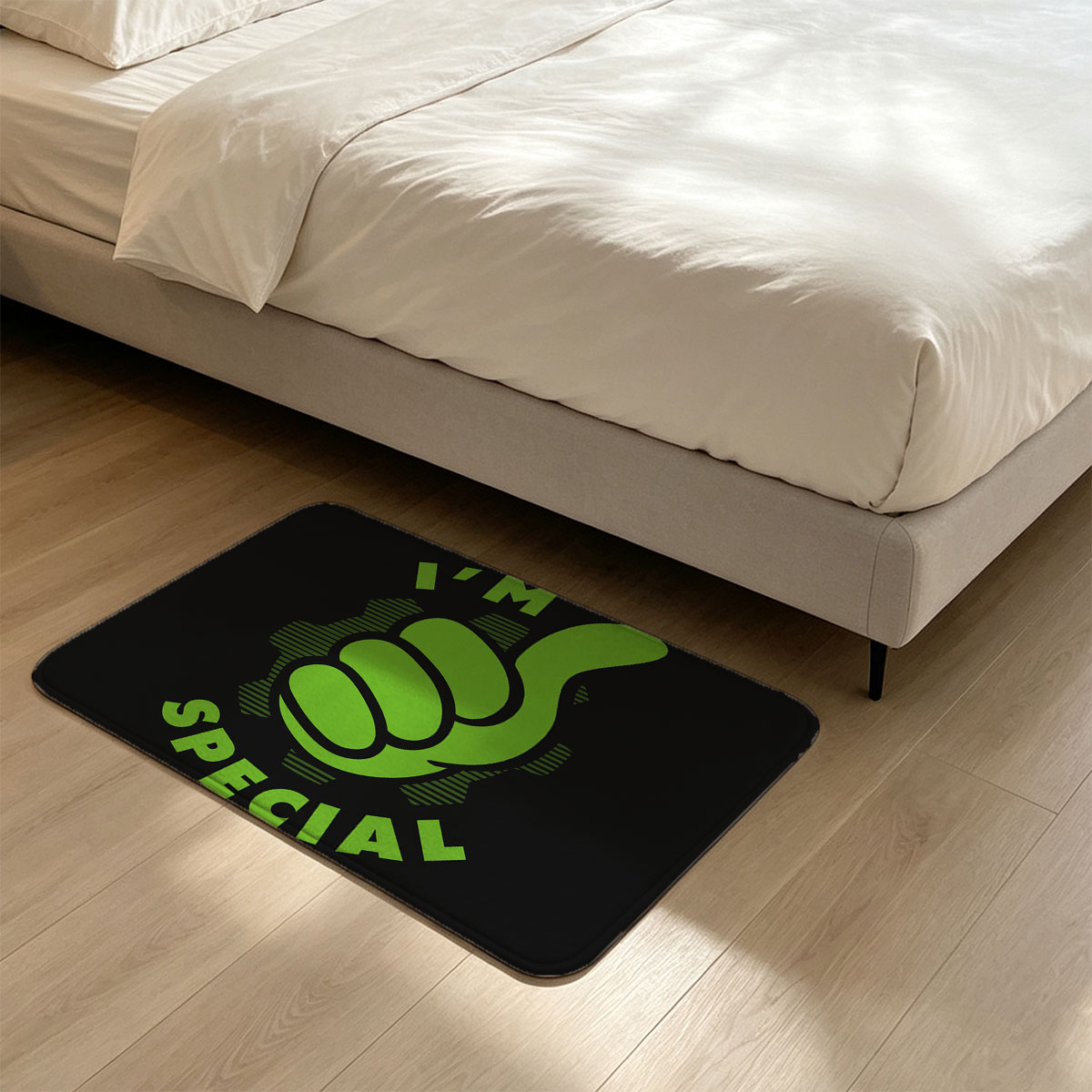 I'M SPECIAL - Green Thumbs Up Gesture Design - Flannel floor mat