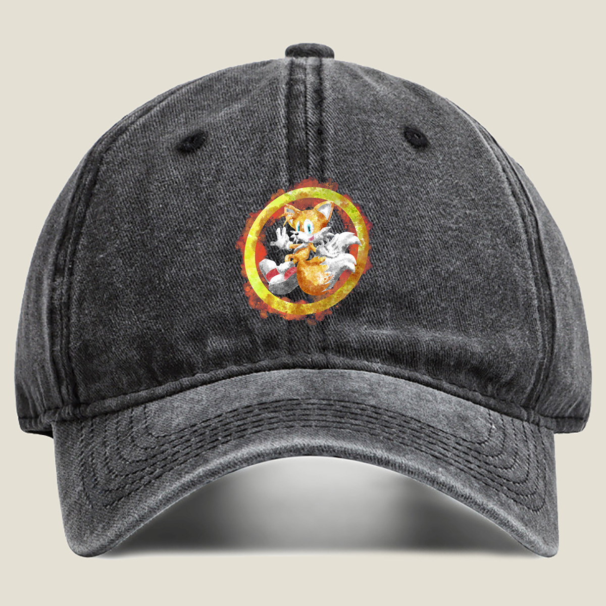 Sonic the Hedgehog: Tails in a Ring - Washed Denim - Baseball Cap