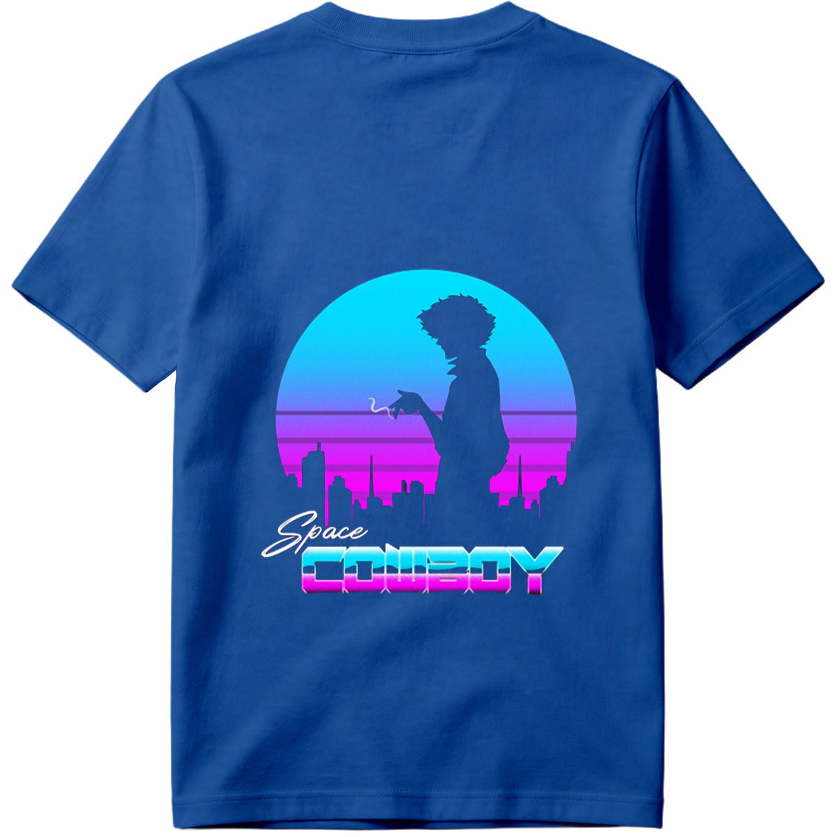 Space Cowboy - Silhouette of a Man Against a Retro-Futuristic Cityscape - Tee
