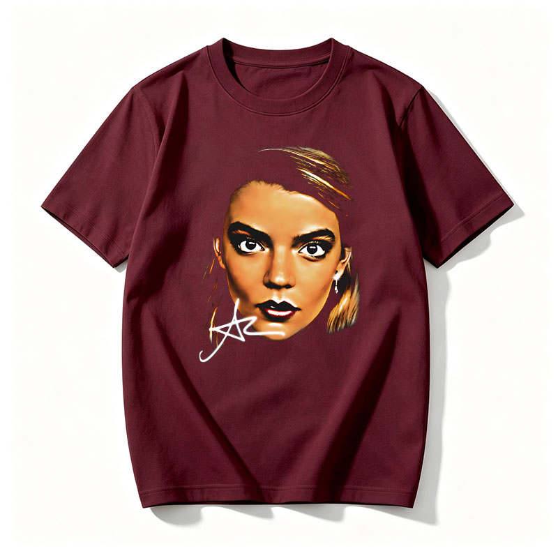 Portrait of a Woman with Dramatic Makeup and Signature - Tee