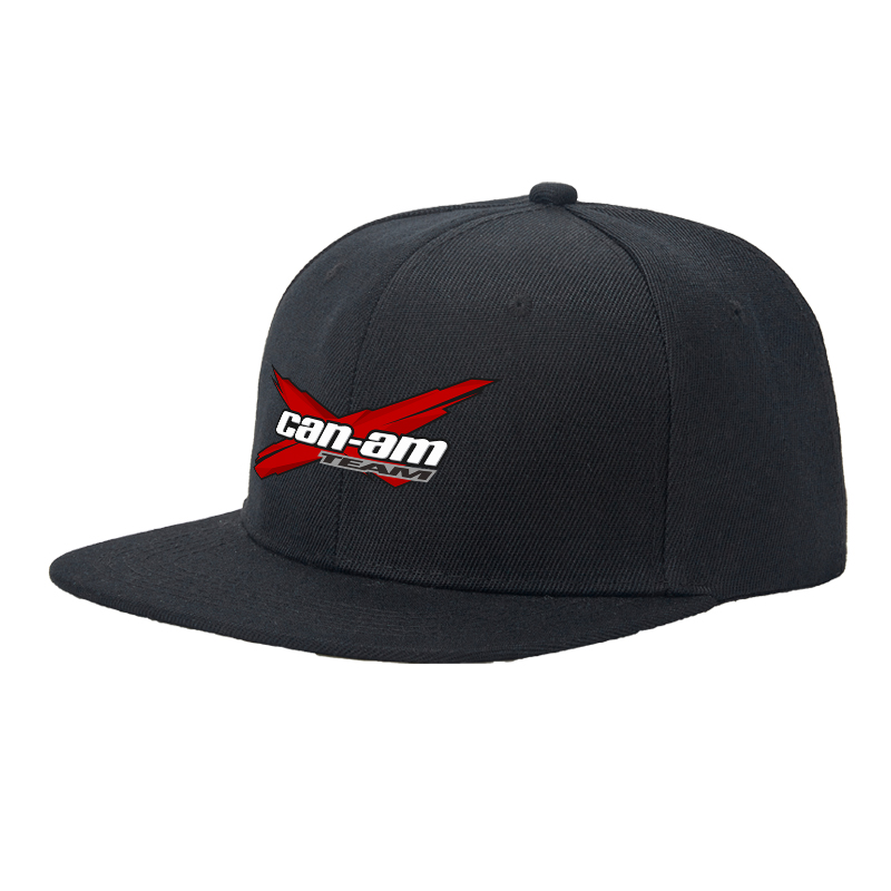 Flat Brim Baseball Cap Can-Am Team Logo Print Streetwear Underground Skate Style for Basketball Court Skate Park Urban Riders and Streetwear Enthusiasts