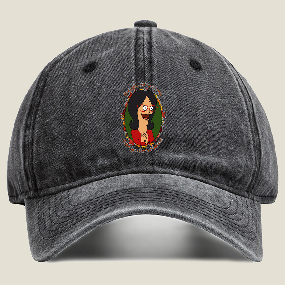 Thank You for Loving Me - Tina Belcher - Washed Denim - Baseball Cap