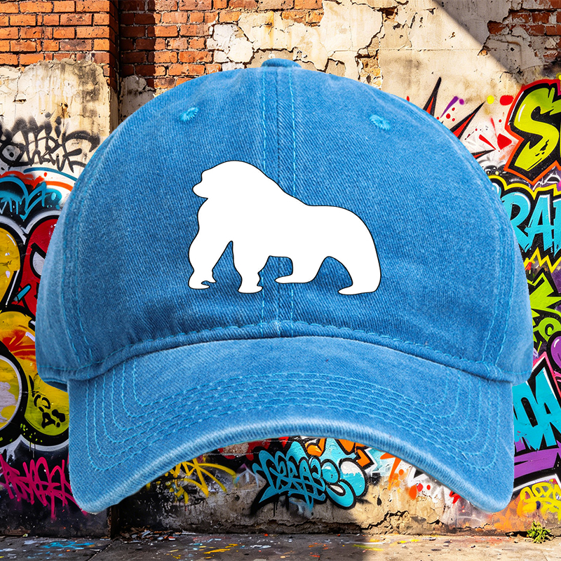 Unisex Classic Washed Cap with Lion Silhouette Print + Unisex Classic Washed Cap for Outdoor Activities, Travel, and Casual Wear + Ideal for Adults Seeking Stylish and Comfortable Headwear