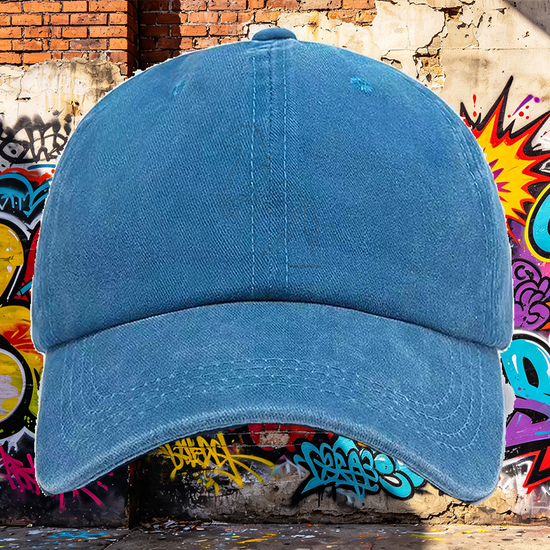 Men's Horse Silhouette Print Washed Cap Casual Round Brim Summer Lightweight Hat for Outdoor Activities and Urban Style Adults