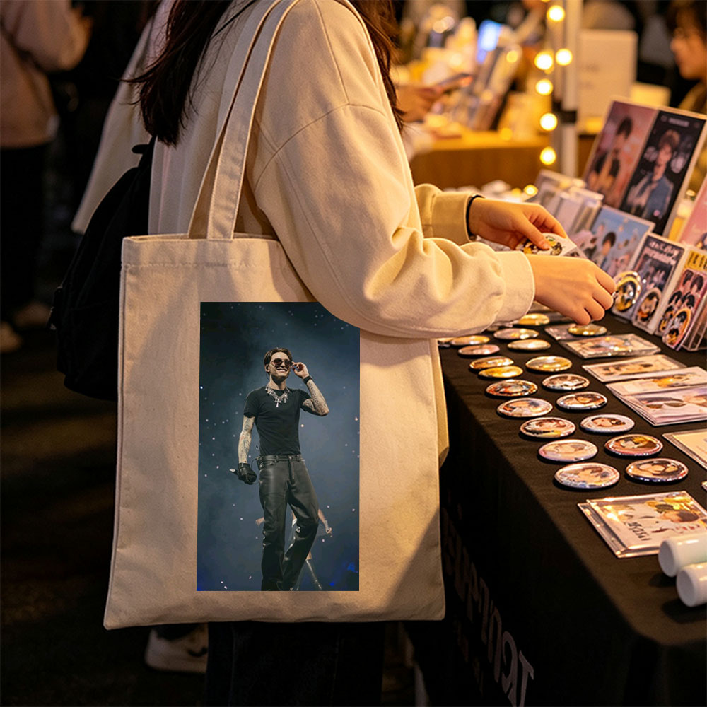 Lauv Live Performance on Stage Wearing Black Outfit and Sunglasses - Canvas tote bags
