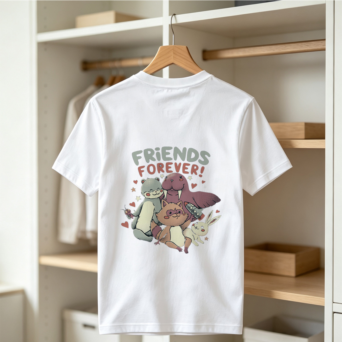 Friends Forever: Otter, Walrus, Cat, and Rabbit - Tee