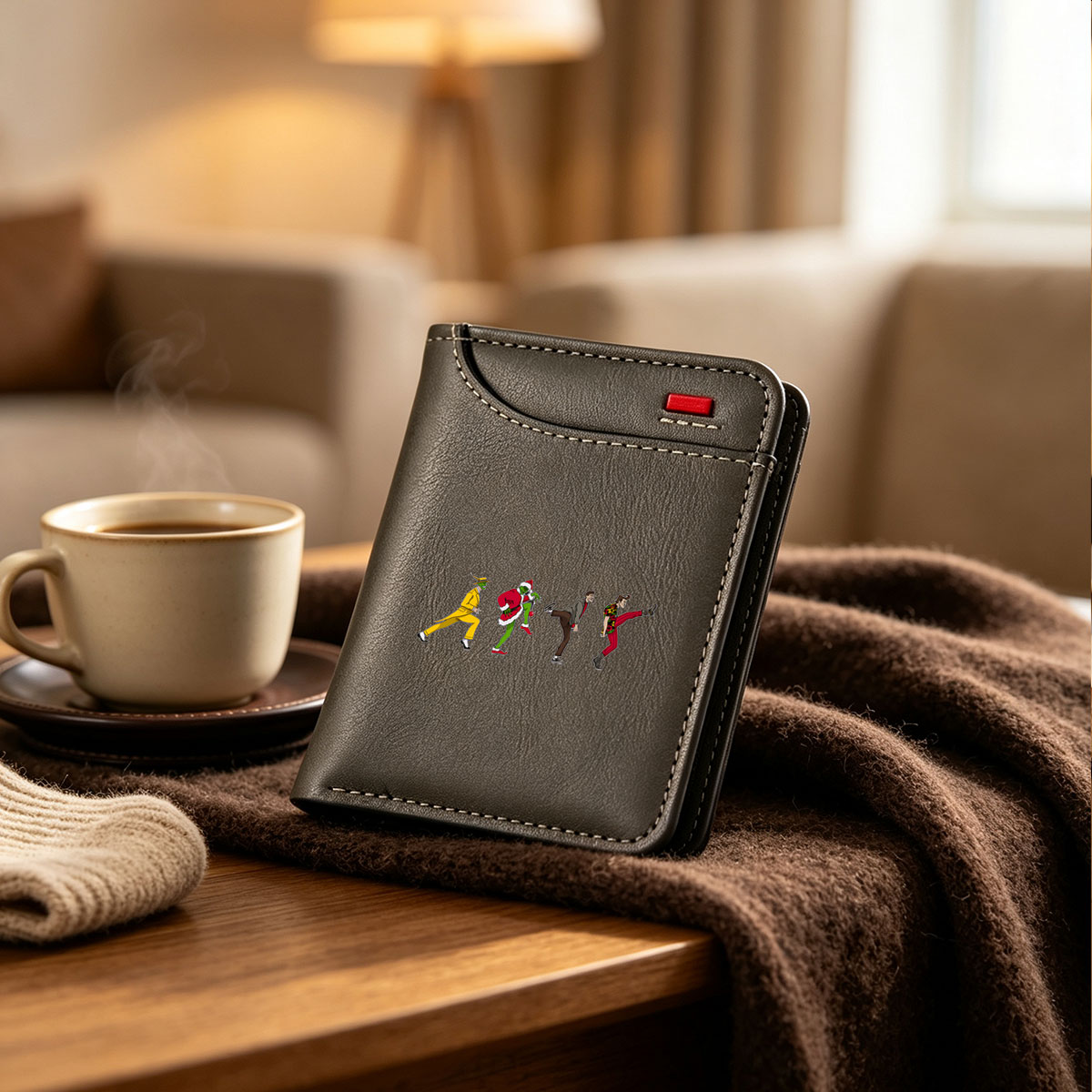 The Grinch, The Joker, and Two Men Dancing in a Line - Vertical Style Wallet