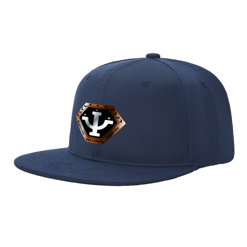 Flat Brim Baseball Cap Psychedelic Psi Corps Logo Print Streetwear Underground Skate Style for Basketball Court Skate Park Urban Explorers and Hip Hop Artists