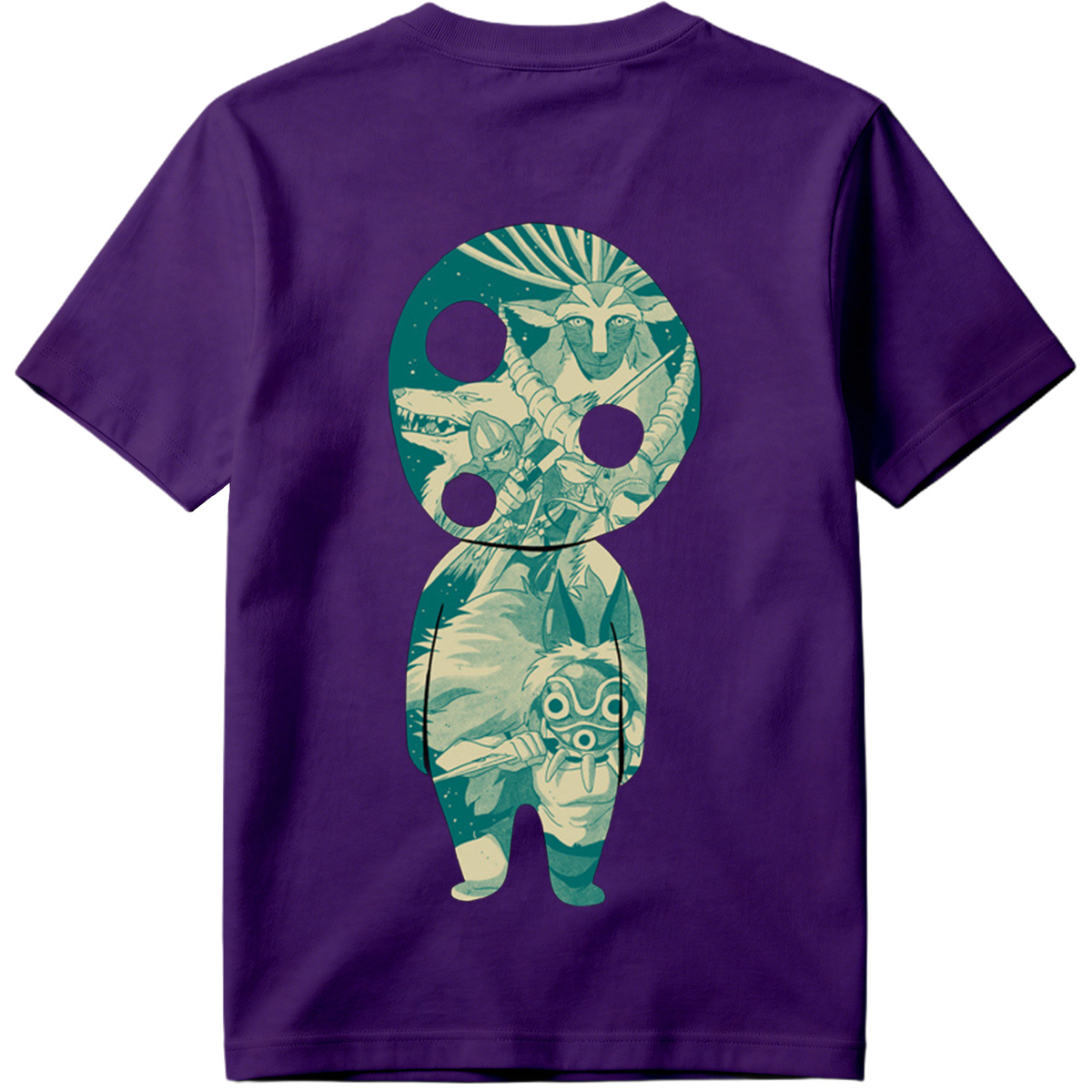 Princess Mononoke: San and Moro in a KAWS Style Artwork - Tee