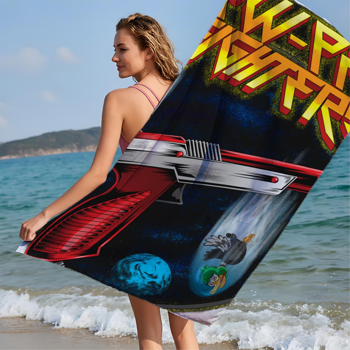Pew-Pew Fighters: Duck Hunt Laser Blasters in Space Adventure - Beach towels