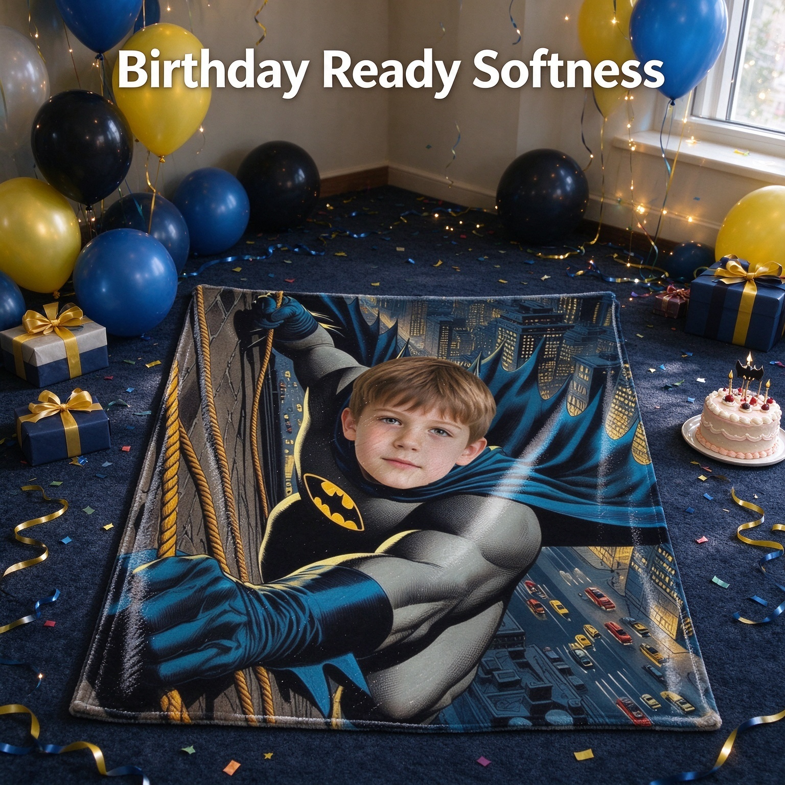 Personalized Superhero Photo Flannel Throw Blanket Custom Face Keepsake Ultra Soft Cozy Fleece for Couch and Bed