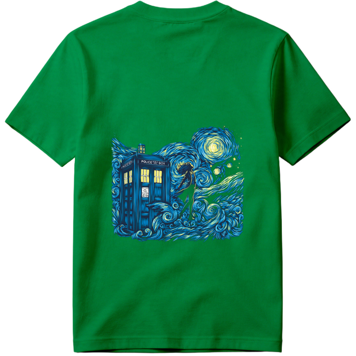 Doctor Who: TARDIS and Companion in Starry Night - Tee