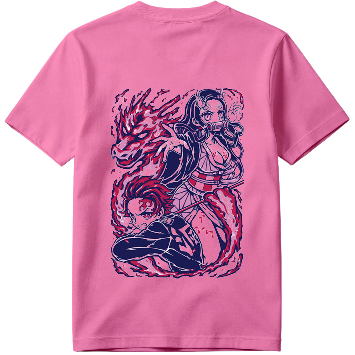 Demon Slayer: Kimetsu no Yaiba - Nezuko Kamado and Tanjiro Kamado with Flame Breathing - Tee