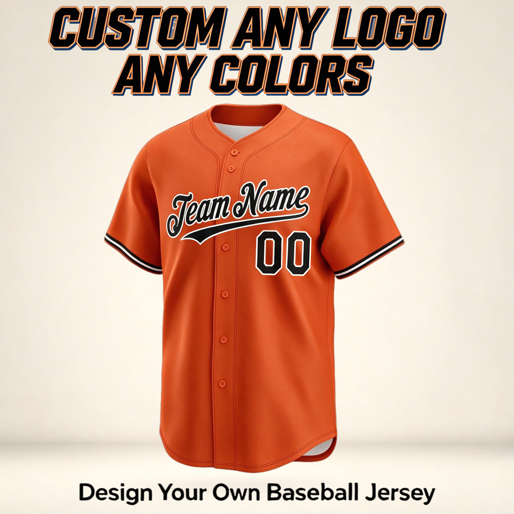 Custom Baltimore City Style Baseball Jersey Full Button Moisture Wicking Polyester For Men And Youth