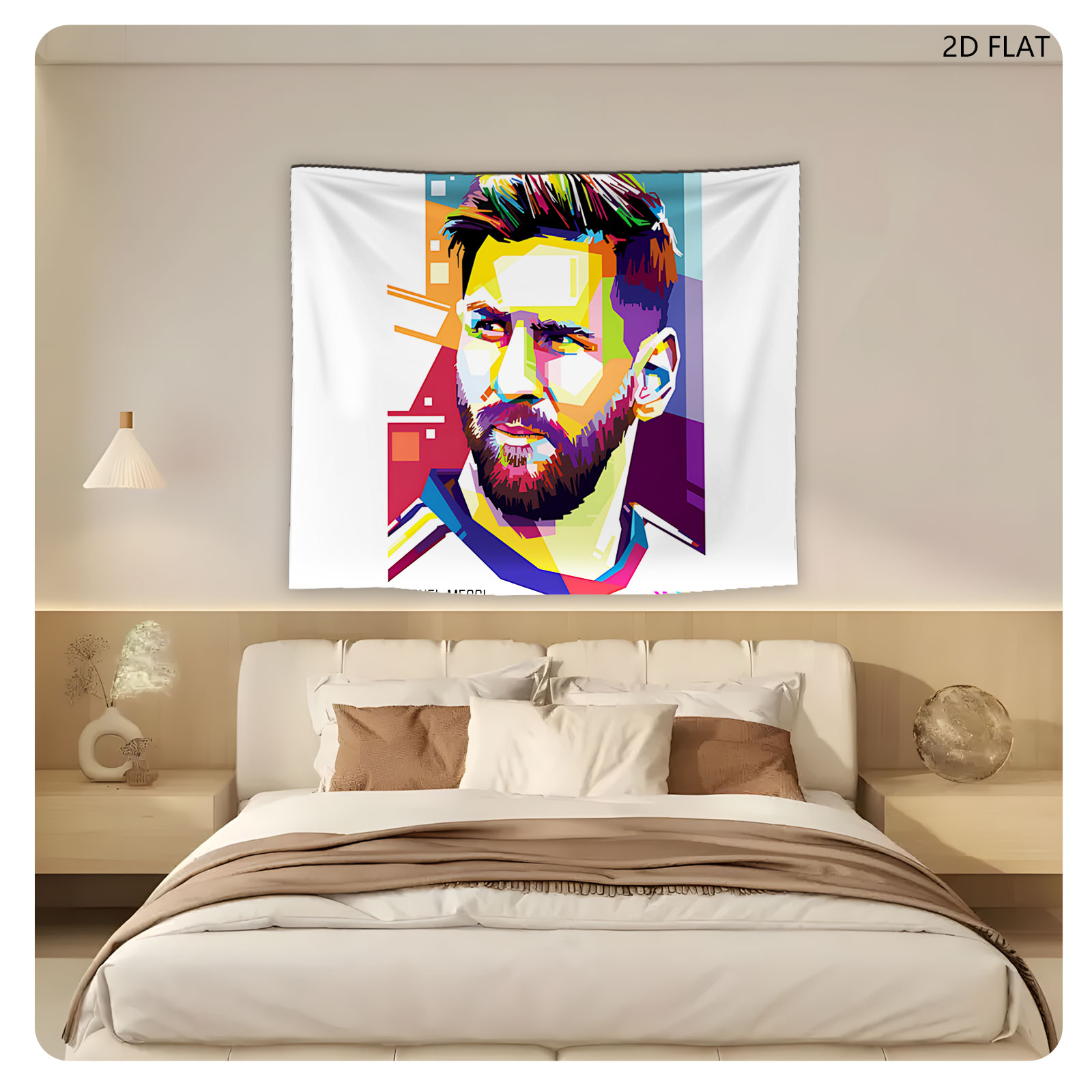 Lionel Messi Pop Art Portrait - Tapestry