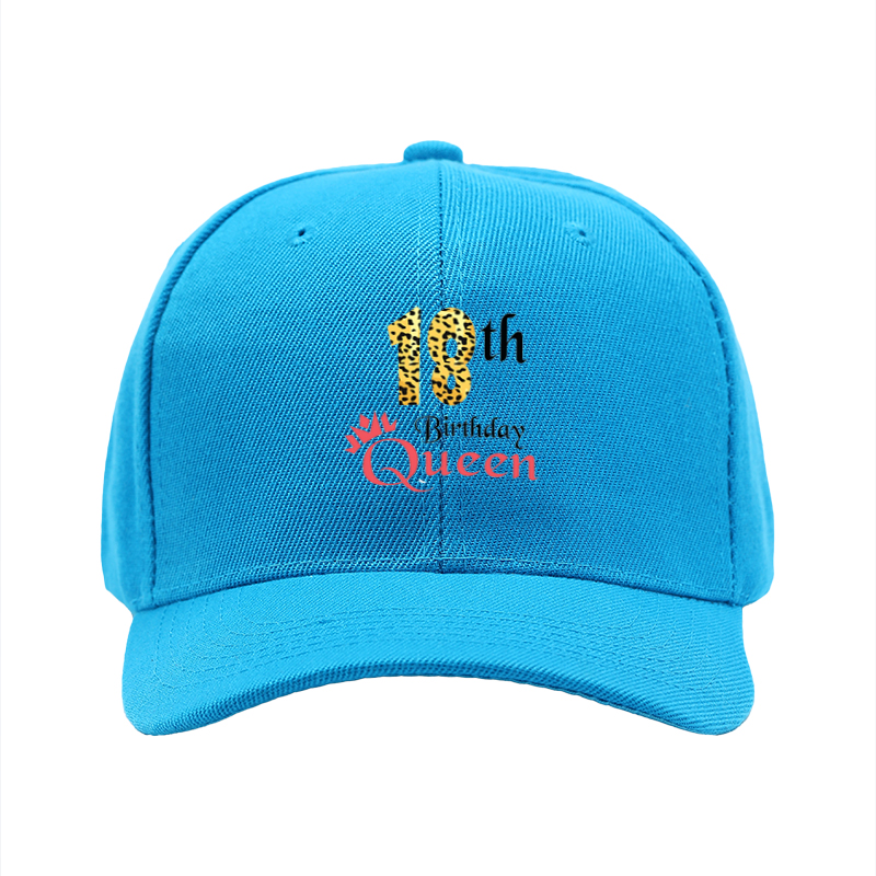 1pc New Leopard Print 18th Birthday Queen Baseball Cap Adjustable Unisex Hat for Party Celebration Adults Fashion Statement Accessory