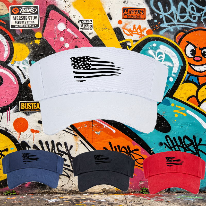 Unisex Classic Mesh Back Hat with American Flag Print and 