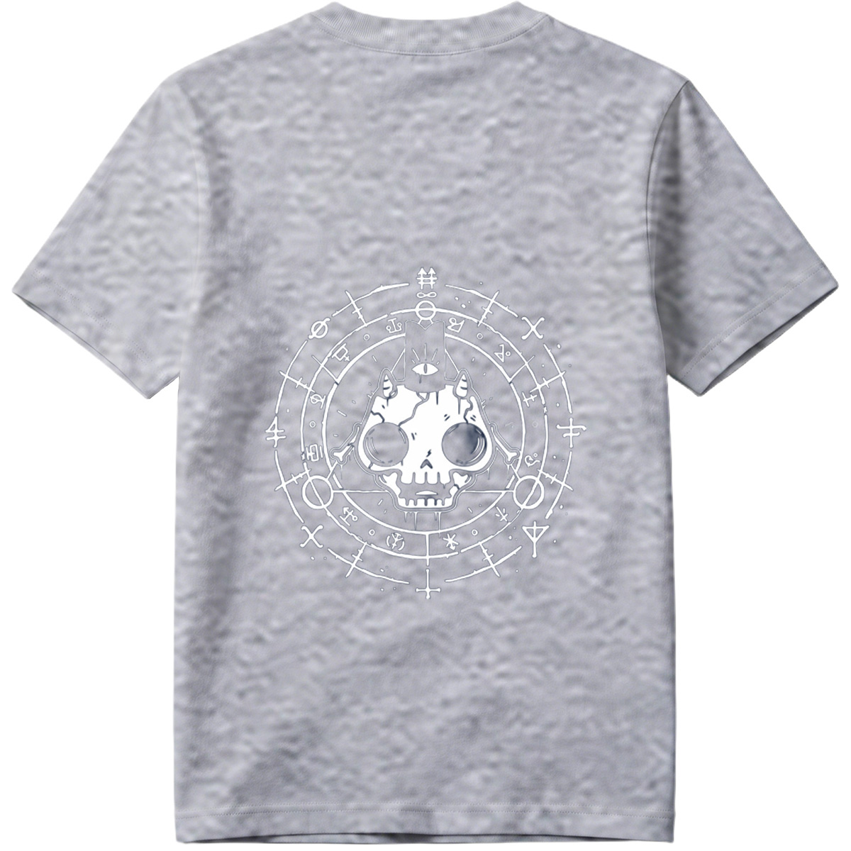 Skull with Horns and Mystical Symbols - Tee