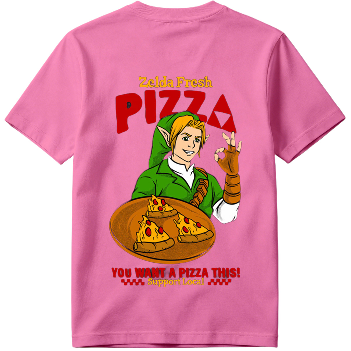 Zelda Fresh Pizza: Link Serves Pizza with a Smile - Tee