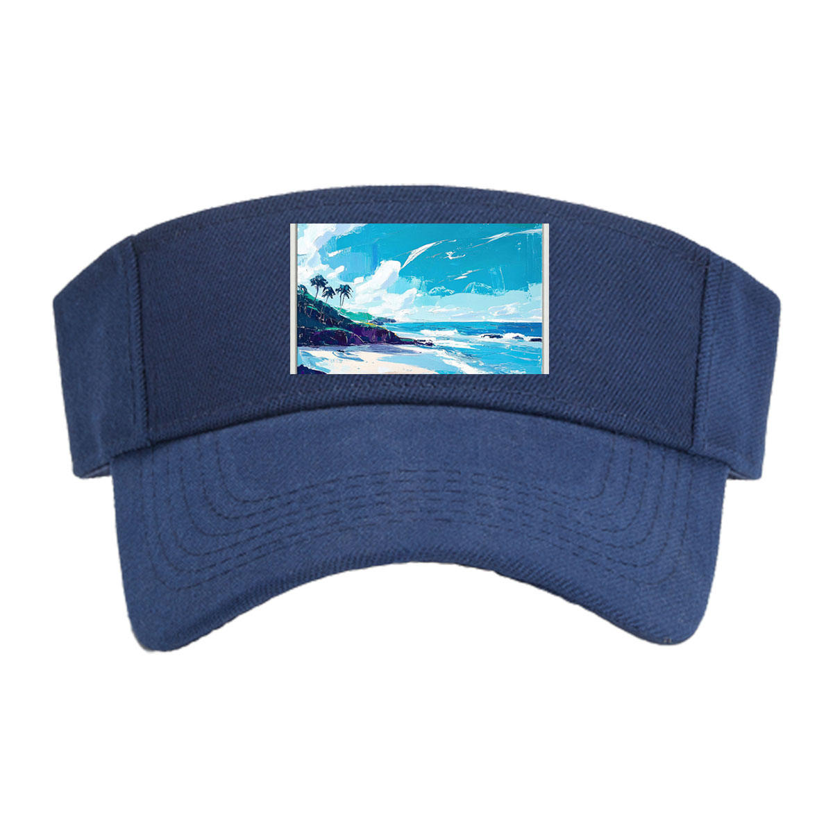 Tropical Beach with Palm Trees and Blue Sky -  Visor cap