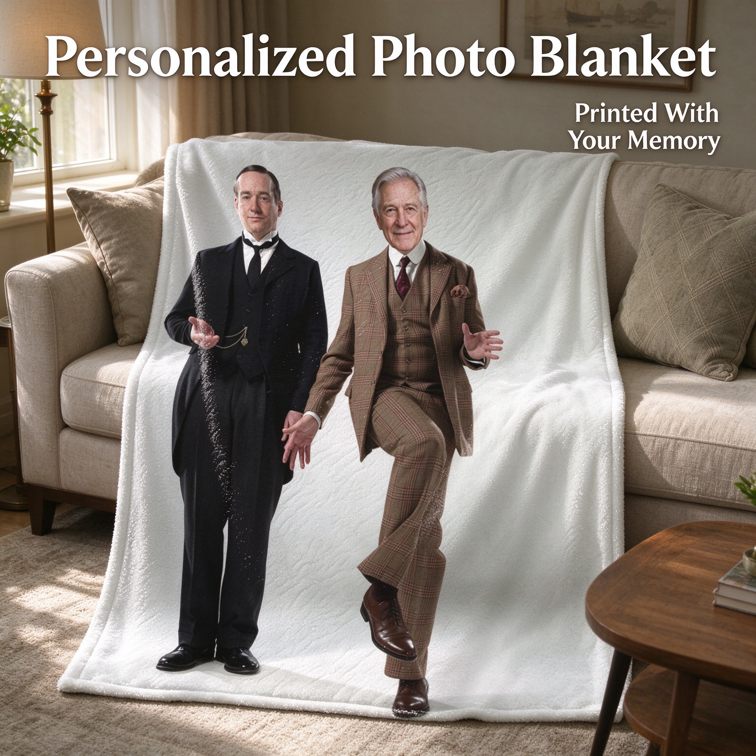 Custom Face Photo Flannel Blanket, Ultra Soft Plush Throw Blanket, Ideal Personalized Gift for Bed and Couch