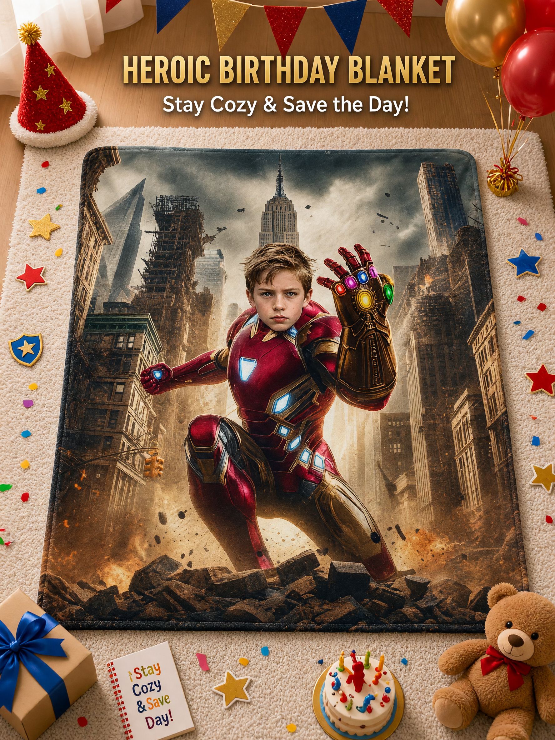 Custom Face Superhero Flannel Blanket Ultra Soft Personalized Photo Throw Skin Friendly Warm Bed Couch Gift