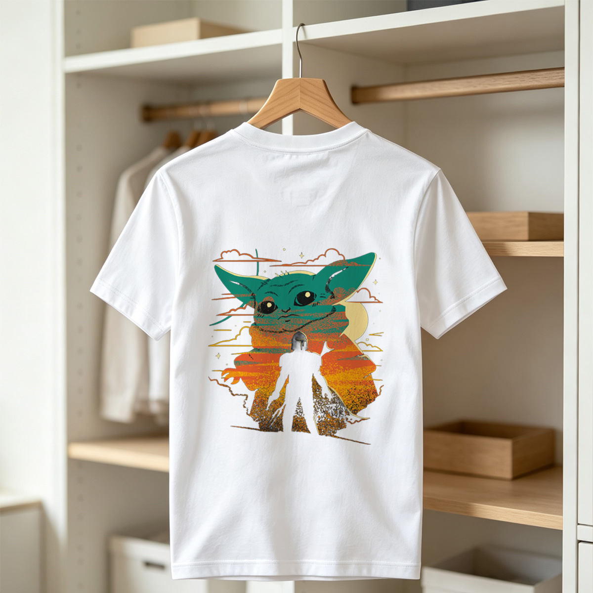 The Mandalorian and Grogu Sunset Silhouette - Tee