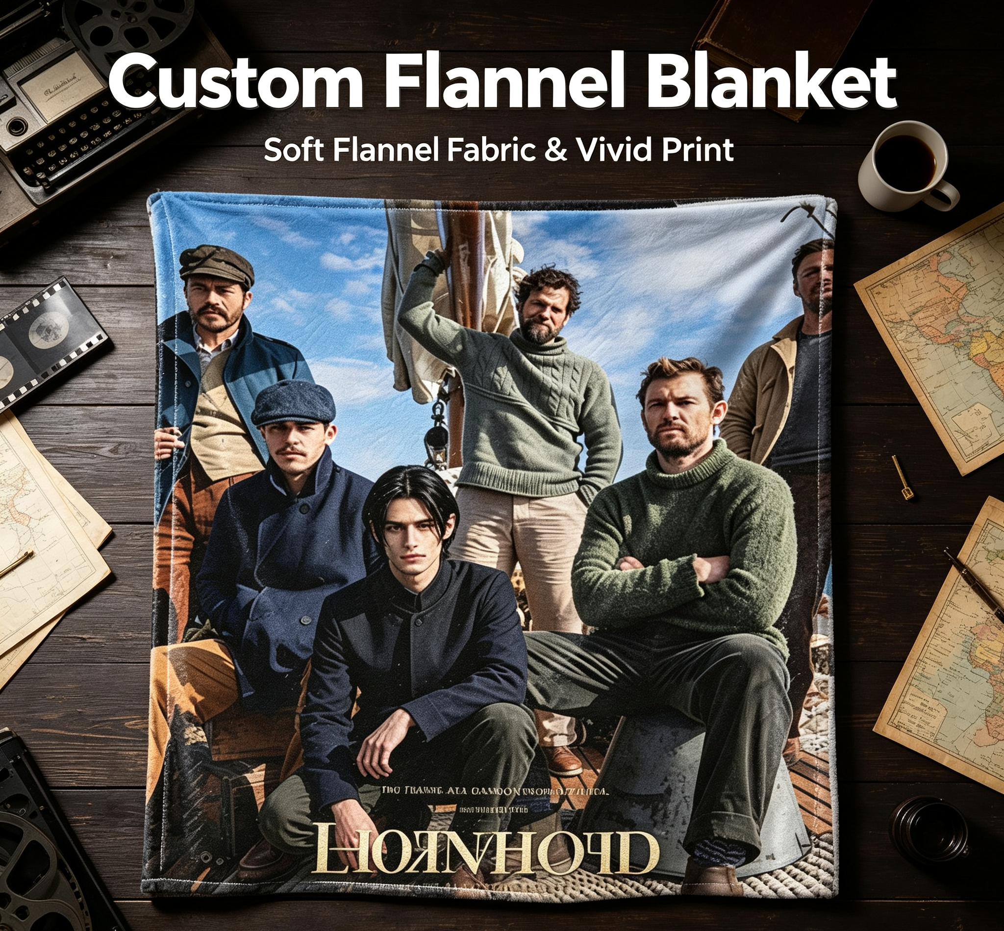 Custom Face Blanket Hornhold Movie Characters Flannel Blanket for Men's Fashion Fans Perfect Gift or Giveaway for Film Enthusiasts