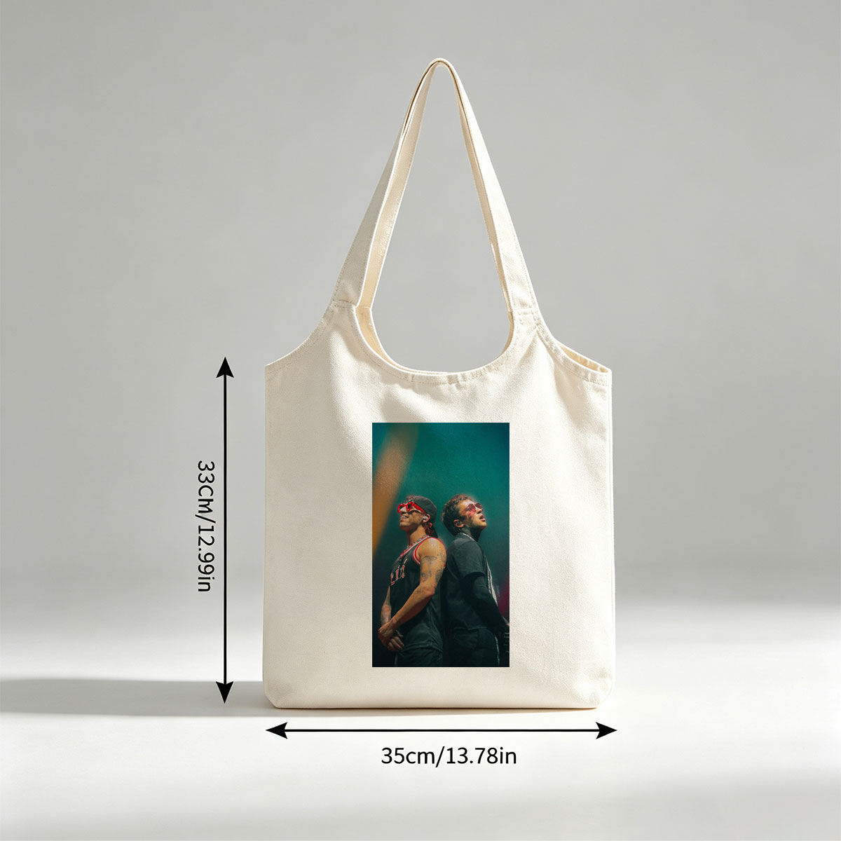 Lil Wayne and The Weeknd on Stage Performing at a Concert - Canvas shoulder bags/