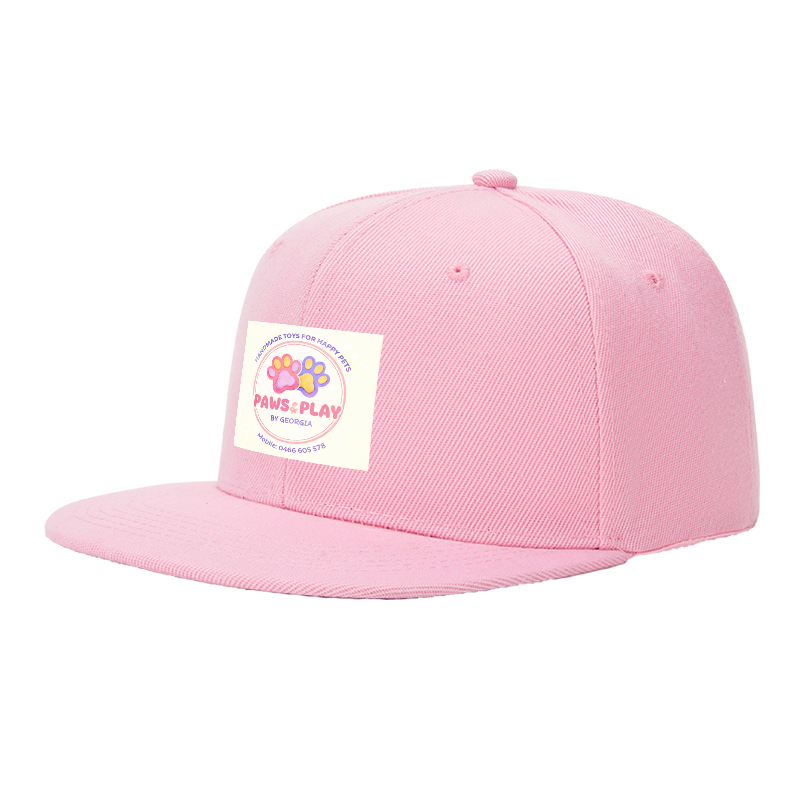 Flat Brim Baseball Cap Paws & Play Logo Print Streetwear Underground Skate Style for Basketball Court Skate Park Urban Lifestyle Skaters Rappers Streetwear Enthusiasts