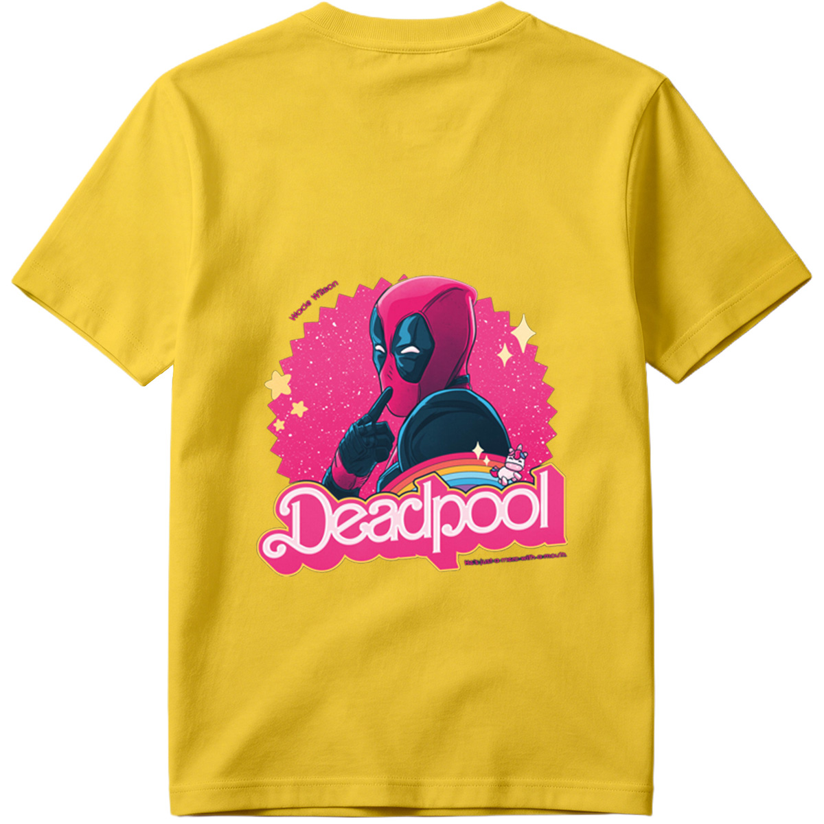 Deadpool: Wade Wilson with a Unicorn and Rainbow - Tee