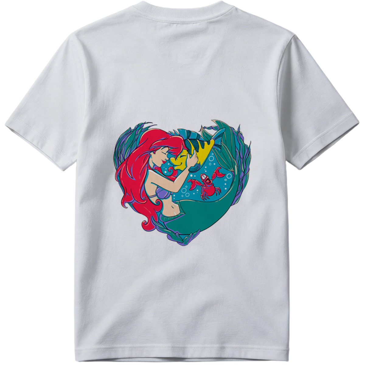 The Little Mermaid: Ariel and Flounder in a Heart Frame - Tee