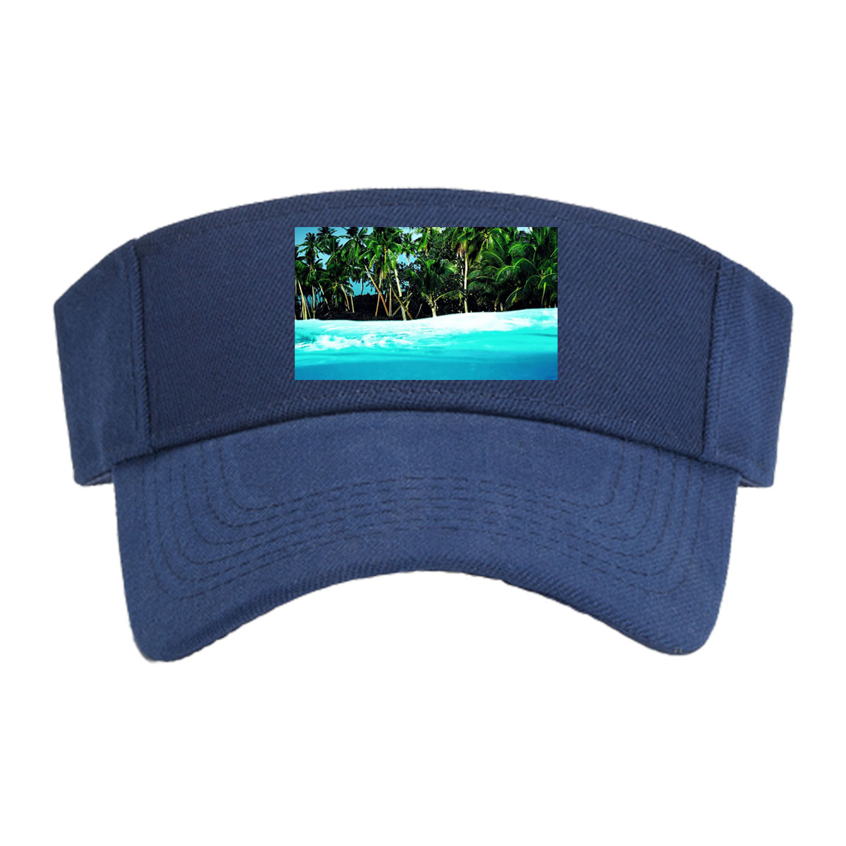 Crystal Clear Waters and Palm Trees Under Blue Sky -  Visor cap