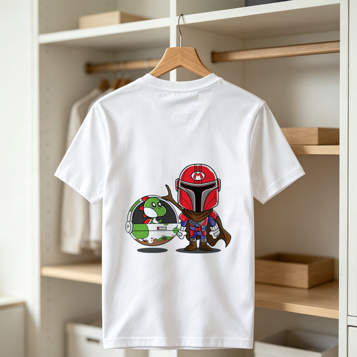 Mario Mandalorian with Yoshi in Space Pod - Tee
