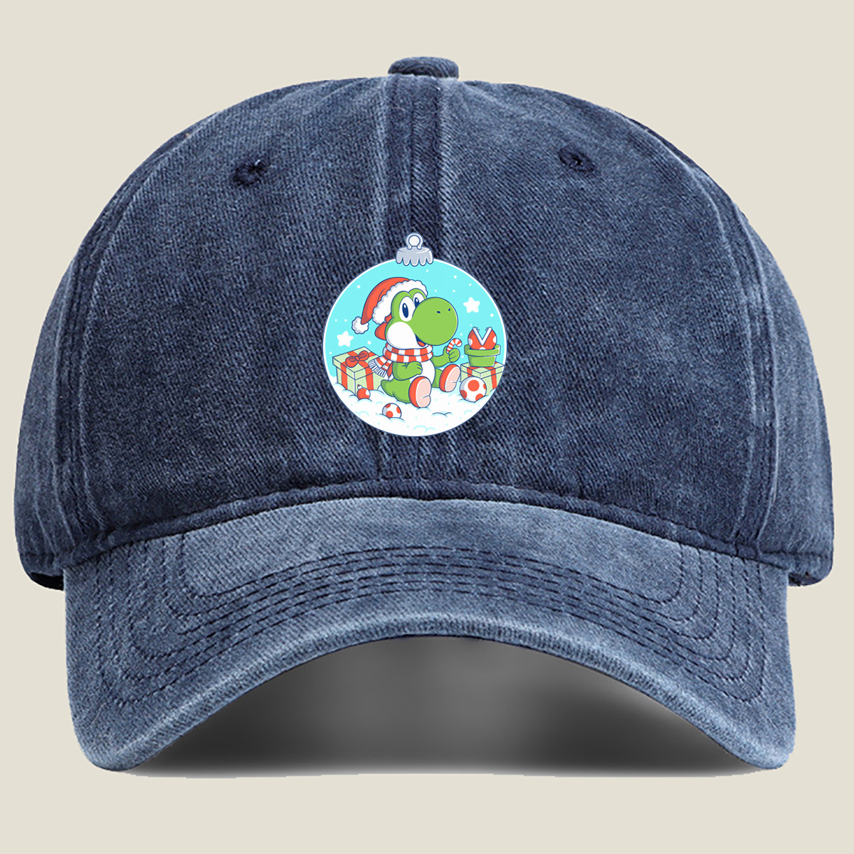 Yoshi Christmas Ornament - Washed Denim - Baseball Cap