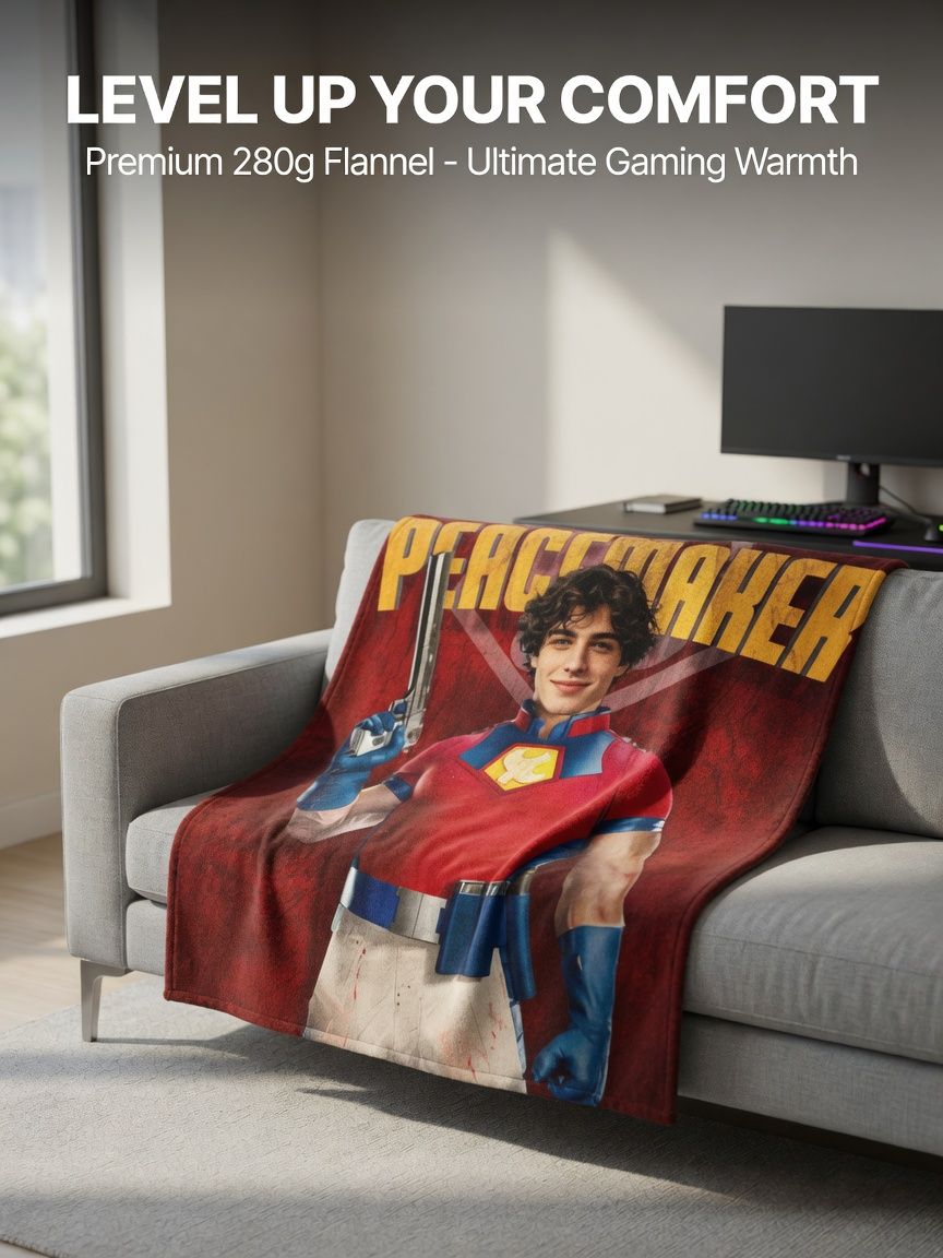 Custom Face Superhero Flannel Fleece Blanket Soft Personalized Photo Throw Anti-Pilling Cozy Bed Couch Gift