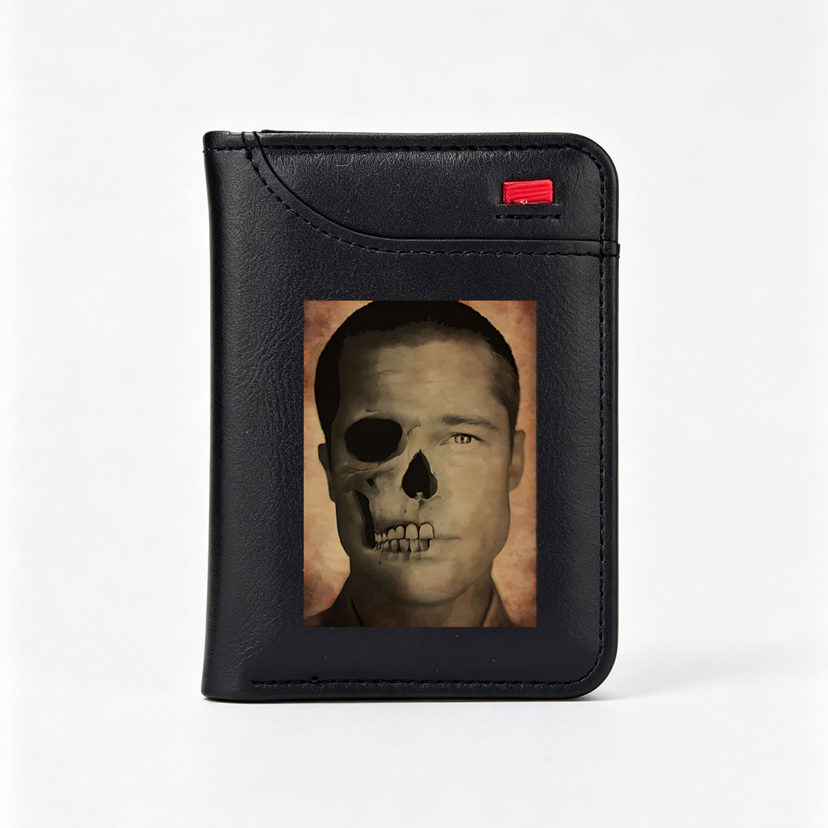Half-Skull Man Portrait - Vertical Style Wallet