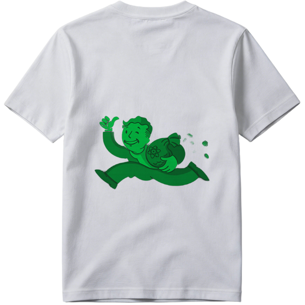 Vault Boy from Fallout Running with a Bag of Atoms - Tee