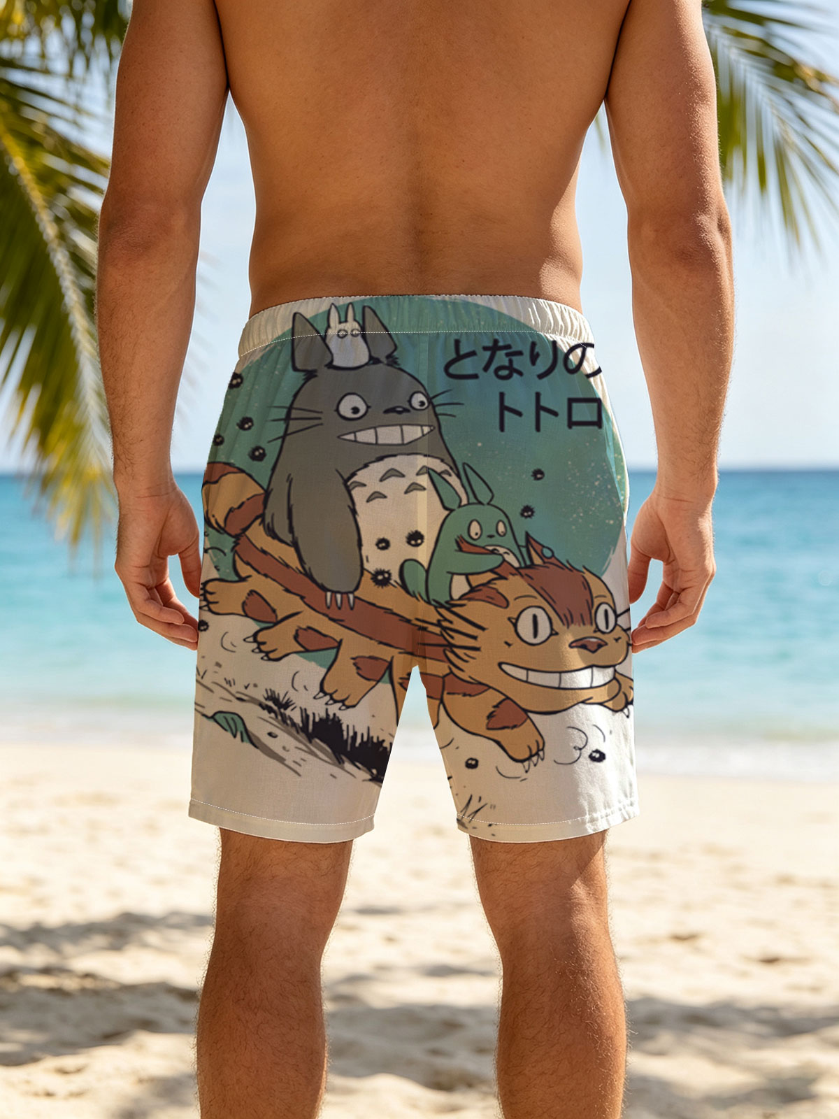 Totoro, Chu, and Catbus from My Neighbor Totoro -  Beach shorts